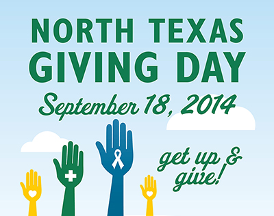Banner that reads "North Texas Giving Day. September 18, 2014"